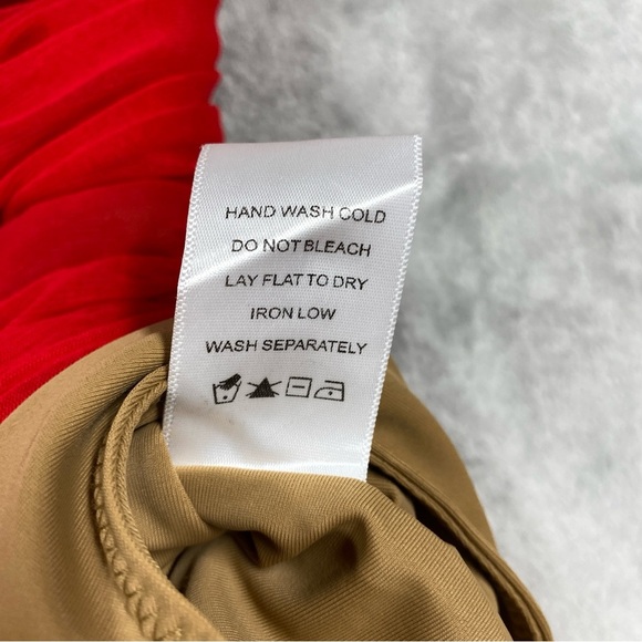 NEW Michael Costello Revolve Follie Gown Ruched Mesh Back Tie Sz XS Red - Picture 13 of 13